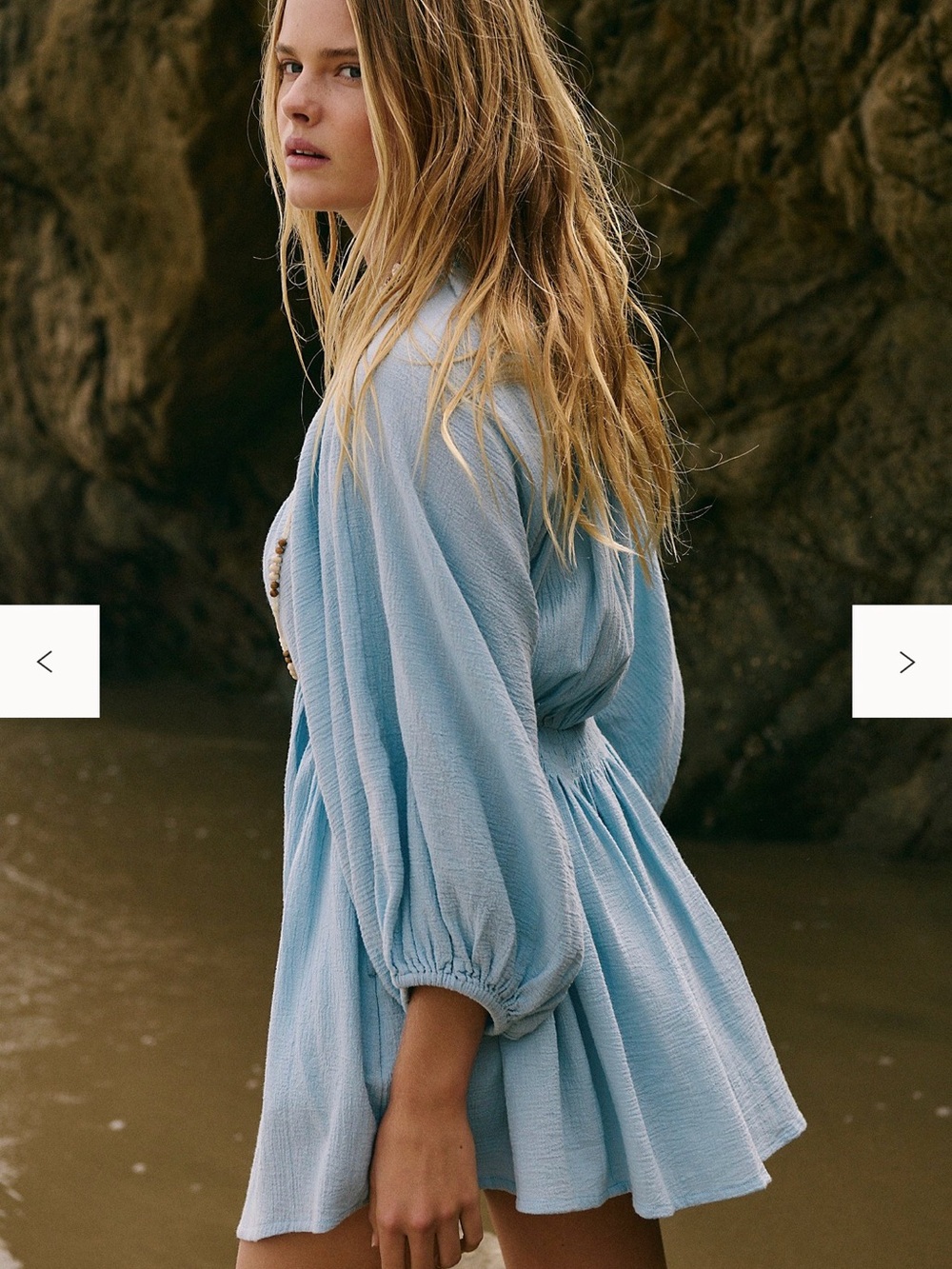 Free People Light Blue Mini Dress - Picture 3 of 10